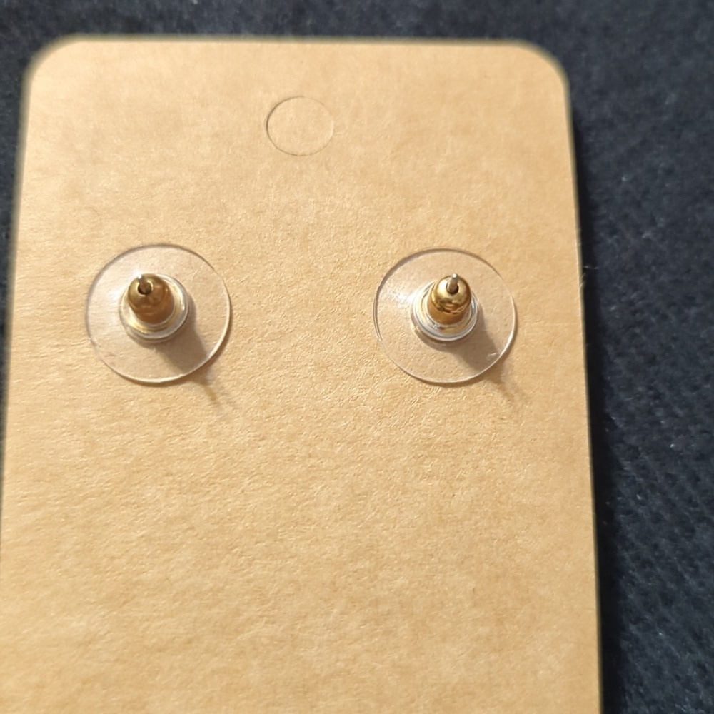 Gold Plated Blue Purple Swarovski Crystal Round Dainty Stud Statement Earrings - Picture 3 of 4